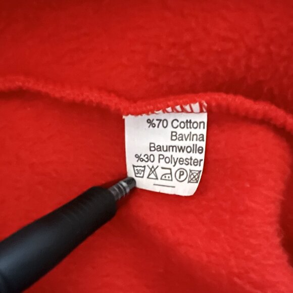 Hungary Fleece Red Jacket with Patch and Embossed Lettering on Back Men's Medium - Picture 8 of 12